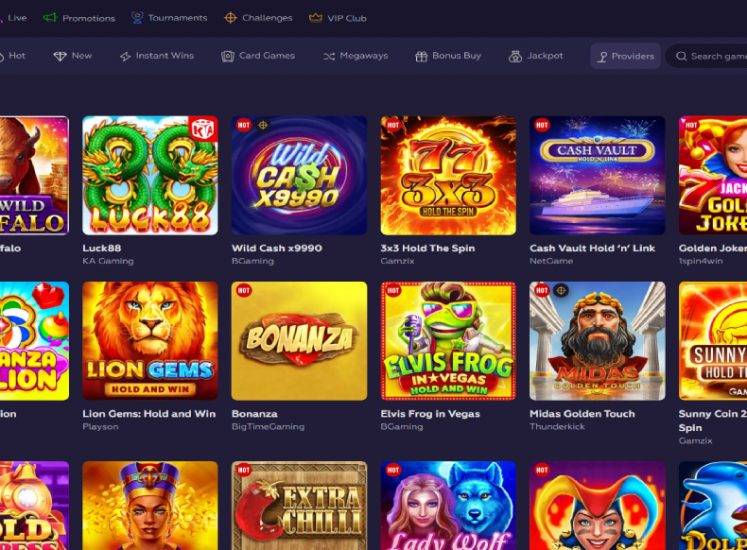 Playfina Casino Slots Section
