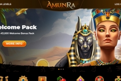 AmunRa Casino Welcome Screen
