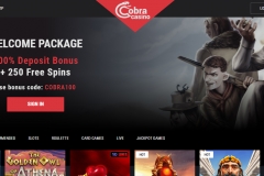 Cobra Casino Welcome Screen