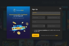 FortuneJack Casino Registration