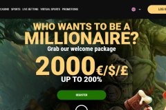 MillionVegas Casino Home Screen
