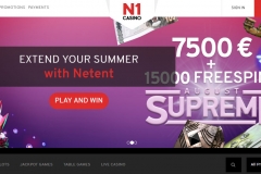 N1 Casino Welcome Screen