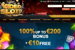Videoslots Casino Welcome Screen