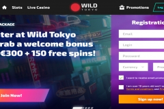 Wild Tokyo Casino Home Screen