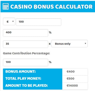 400 Percent Bonus Casino