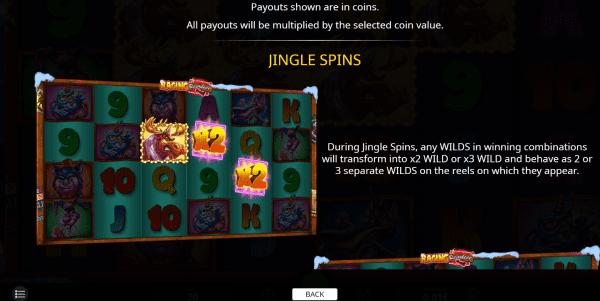 Jingle Spins feature on Raging Reindeer slot