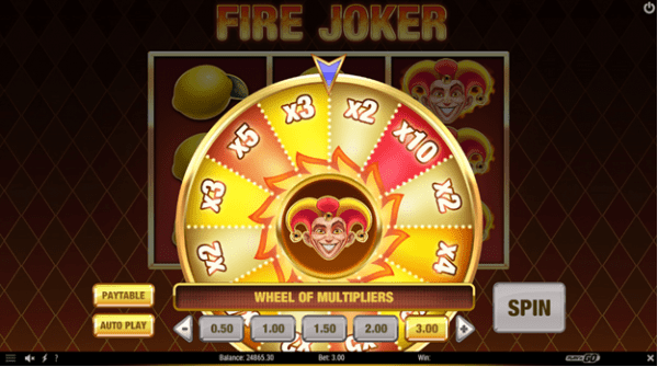 Multipliers in action in Fire Joker slot