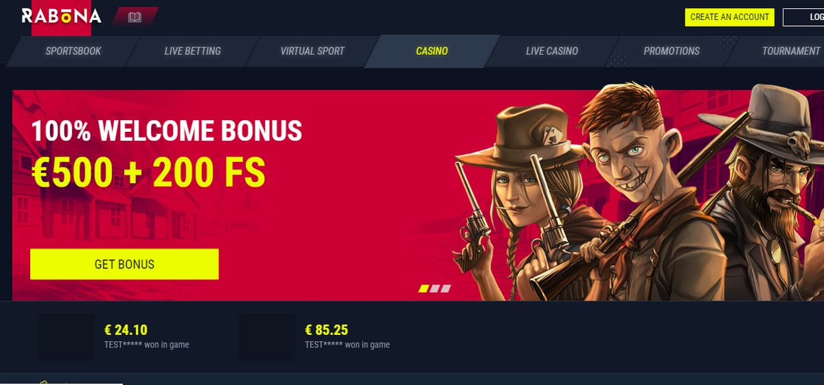 Rabona Casino Welcome Bonus