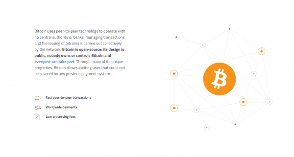 Bitcoin deposits are done peer-to-peer