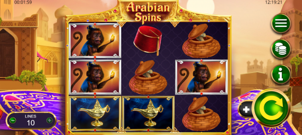 Arabian Spins slot is developed by Booming Games
