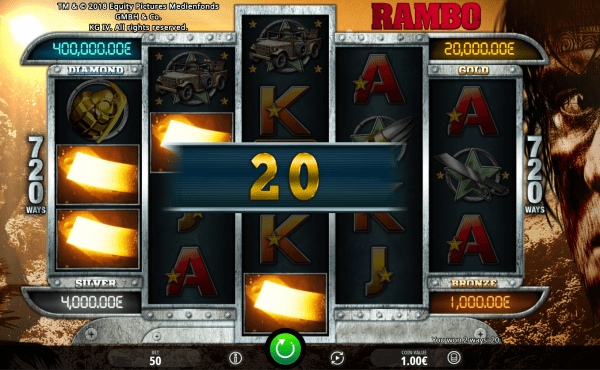 Rambo is a progressive jackpot developed by iSoftBet
