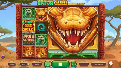 Gator Gold Gigablox Slot Symbols