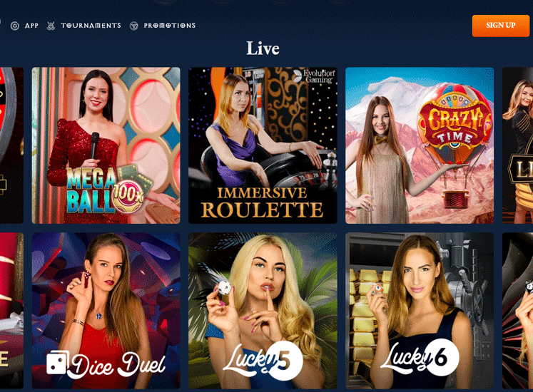Axe Casino Live Section