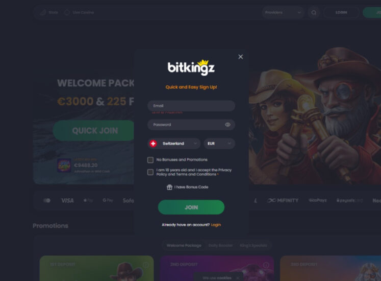 BitKingz Casino Registration Screen