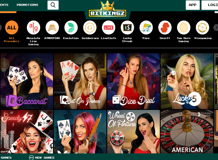 Bitkingz Casino Live Section