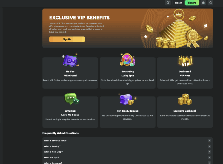 BC Game VIP Page