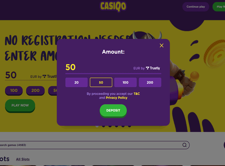 CasiQo Casino Registration