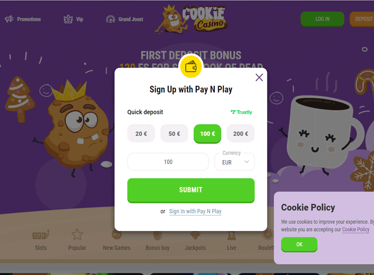 Cookie Casino Registration