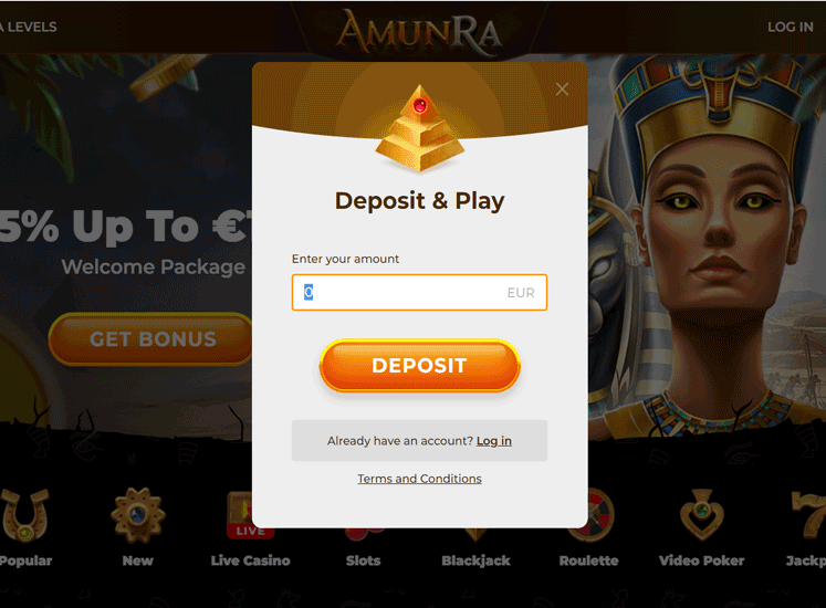 Amun Ra Casino Registration
