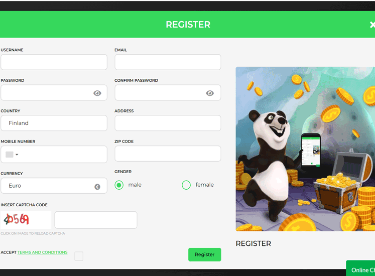 Fortune Panda Casino Registration