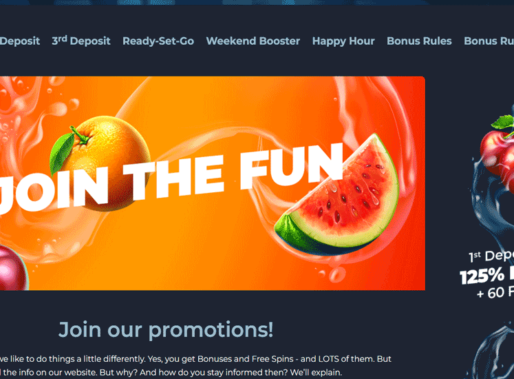 Fruits4Real Casino Promotions