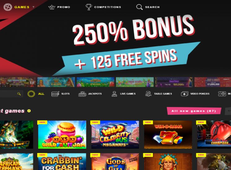 Booi Casino Home Page Screen