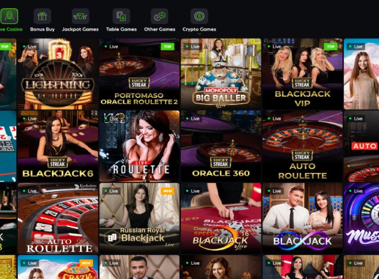Neospin Casino Live Games Section