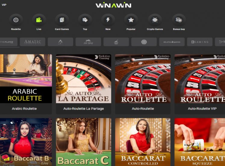 Winawin Casino Live Games Section