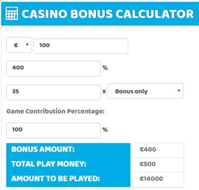 400 percent casino deposit bonus math