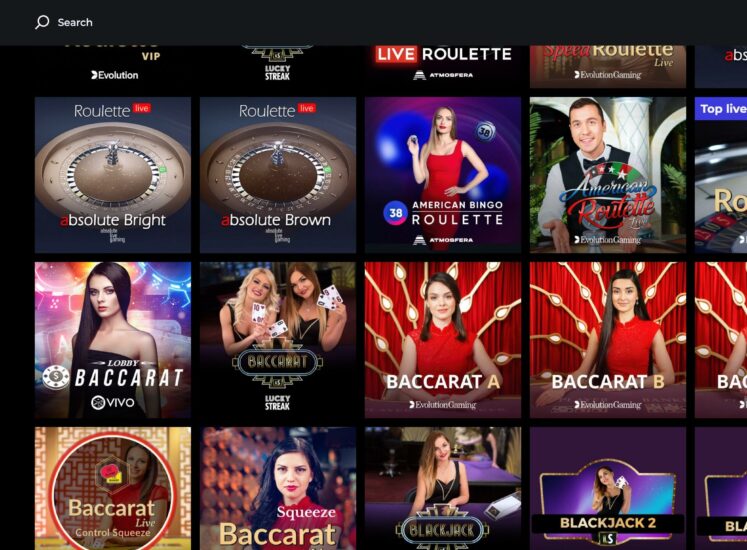 0x.bet Live Casino Section