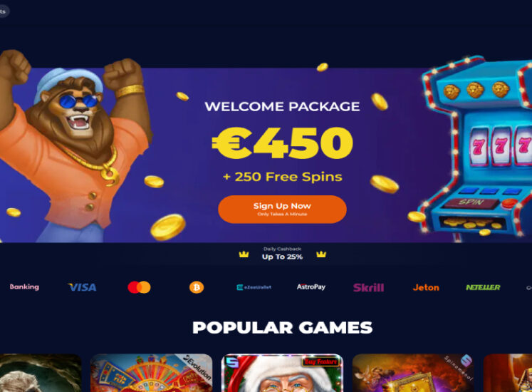 Nine Casino Home Page Screen