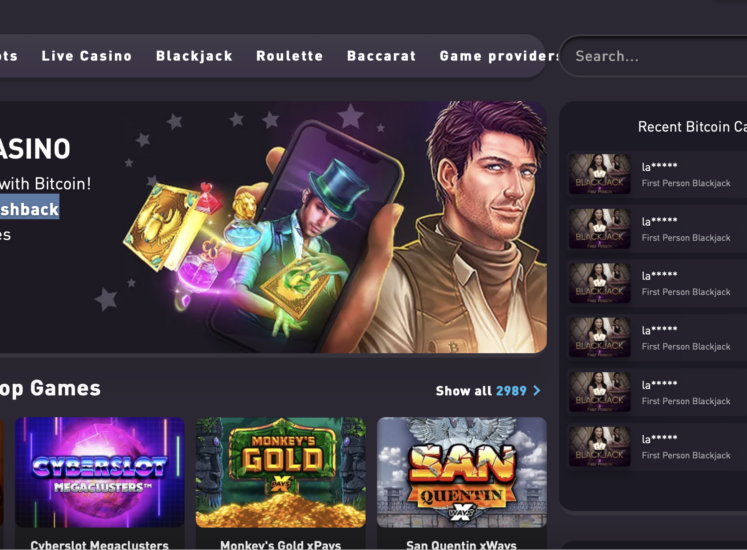 Rocketpot Casino Home Page Screen