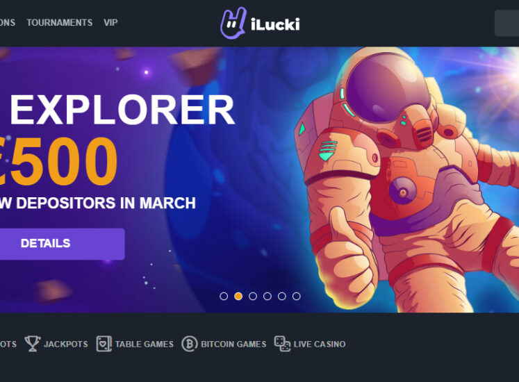 iLUCKI Casino Home Page Screen