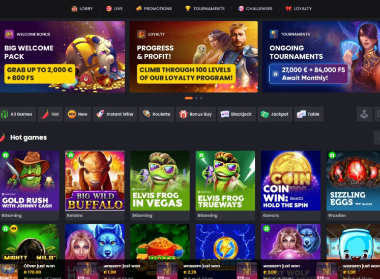 Asino Casino Home Page Screen