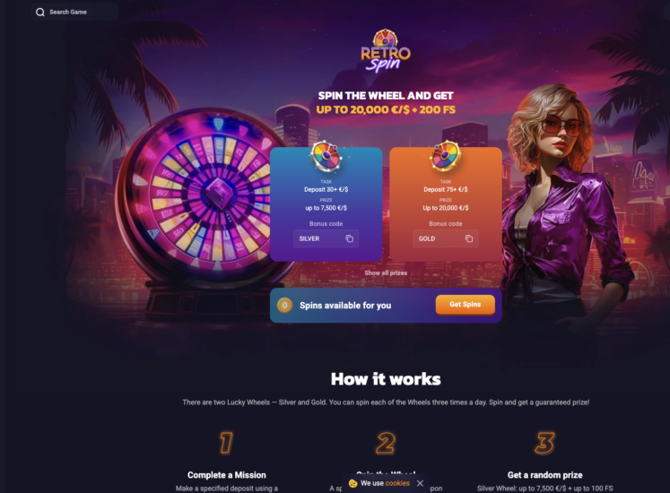 RetroBet Casino Retro Spin Function