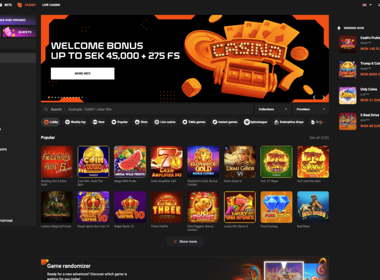 GGBet Casino Page
