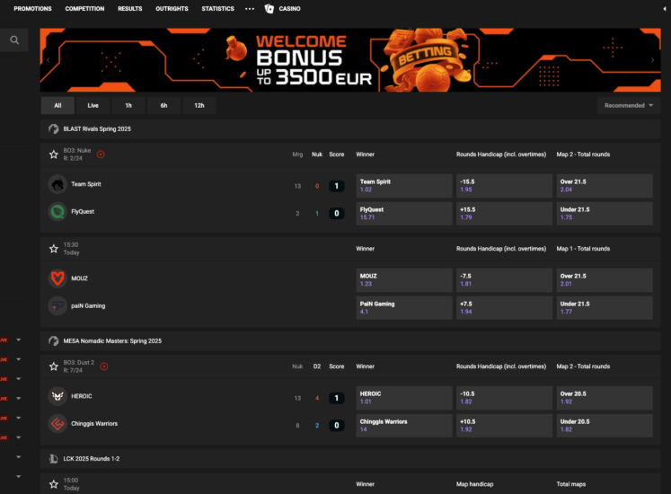 GGBet Esports Page
