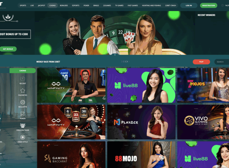 22Bet Casino Page