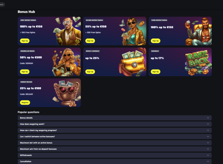 BDM Bet Casino Bonus Page