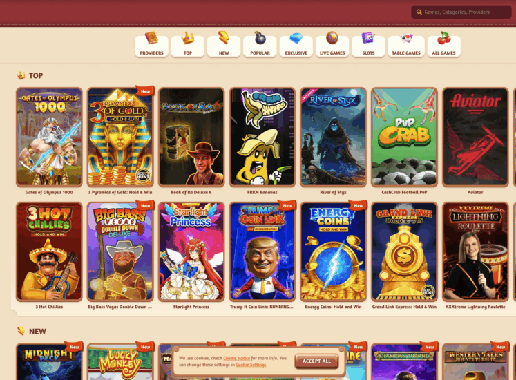 BillyBets Casino Page