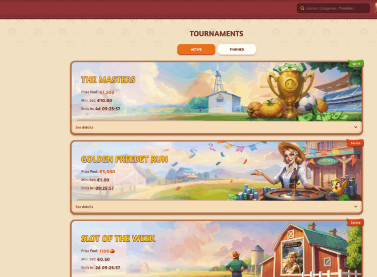 BillyBets Tournaments Page