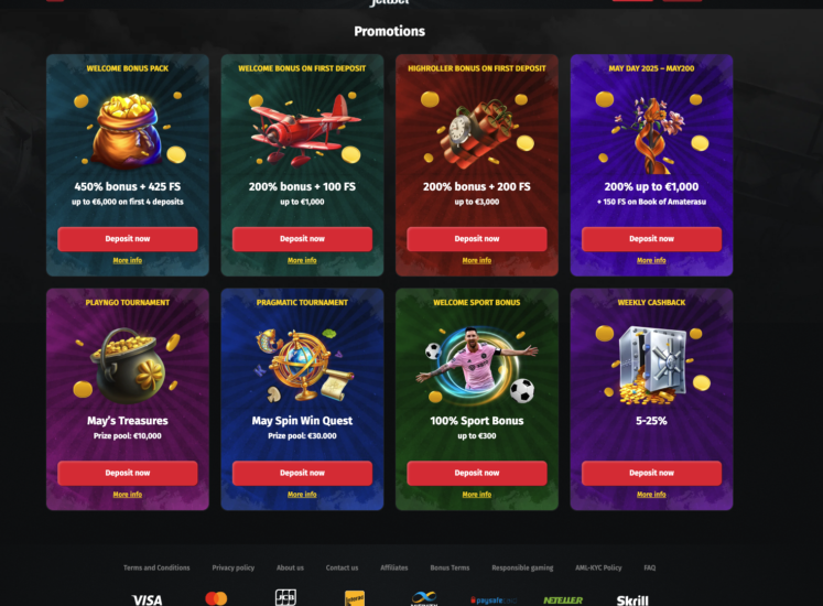 Jettbet Casino Promotions Page