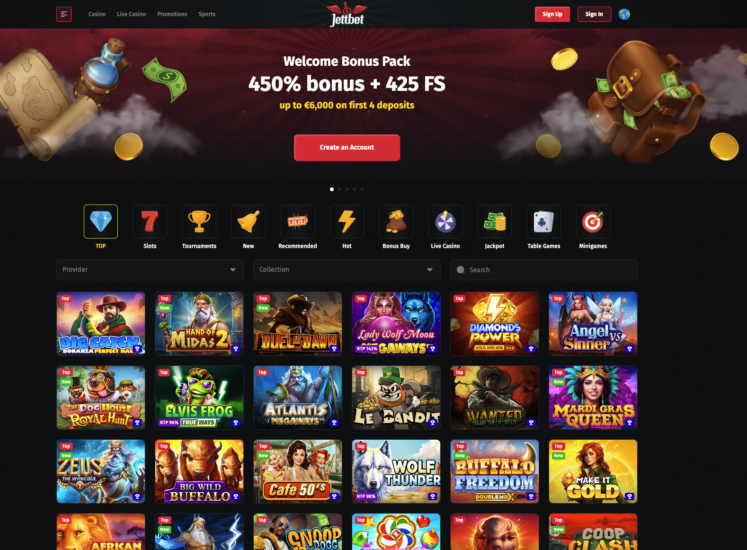 Jettbet Casino Slots Page