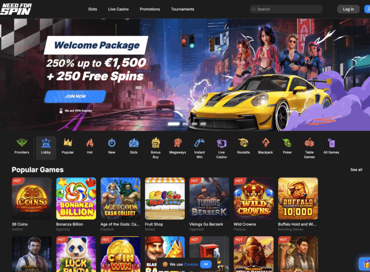 Need For Spin Home Page