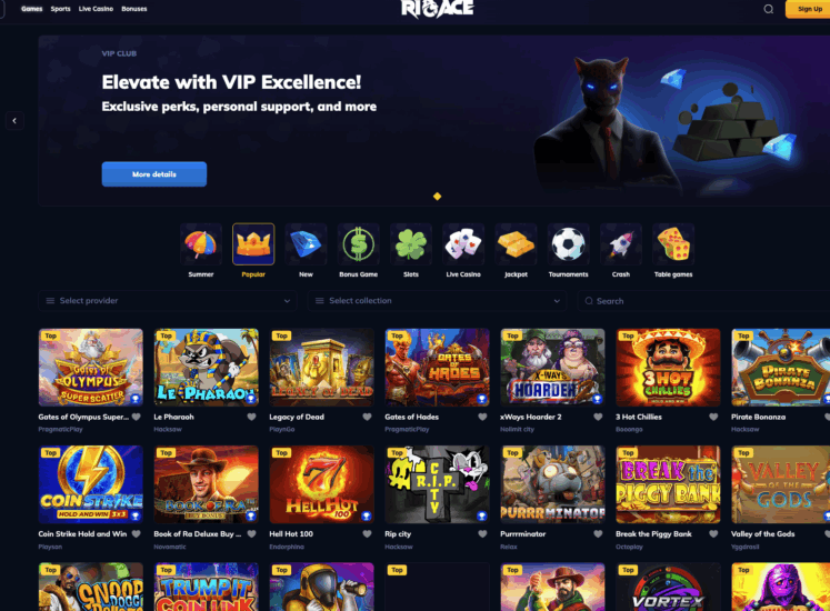 RioAce Casino Page