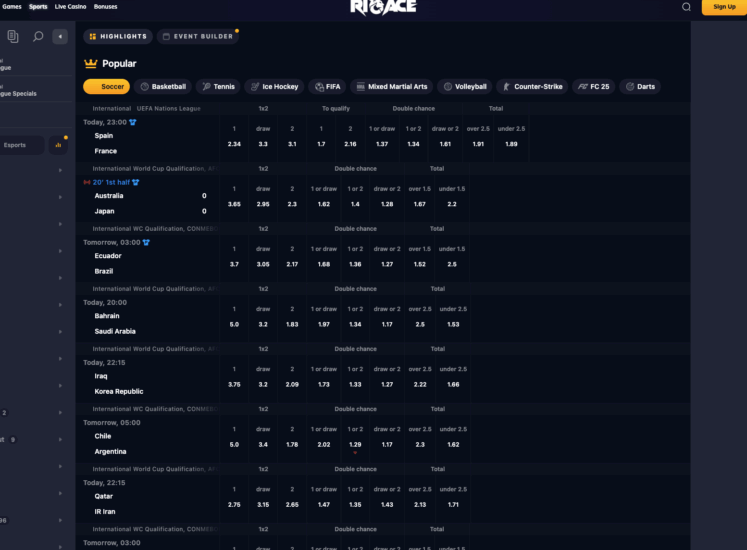 RioAce Sports Page