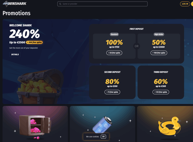 WinShark Promotions Page
