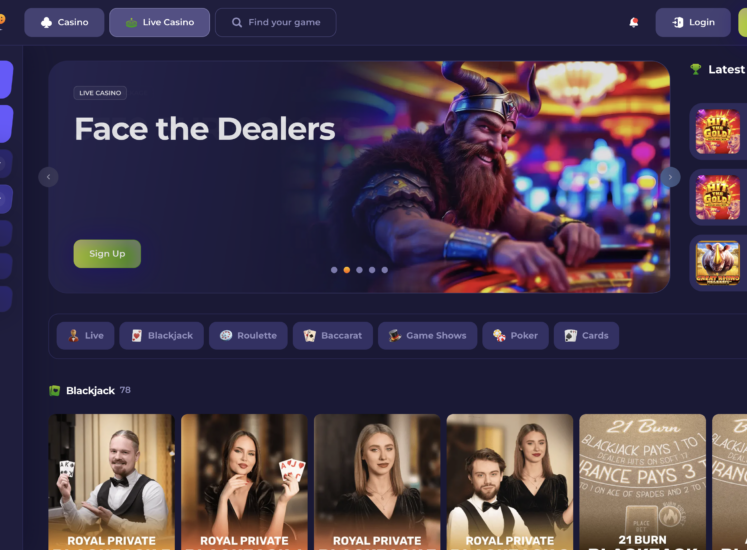 Axe Casino Live Page