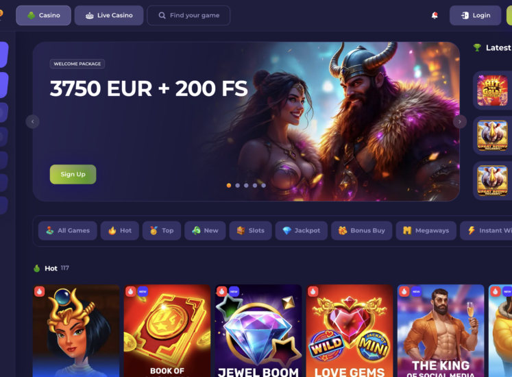 Axe Casino Main Page