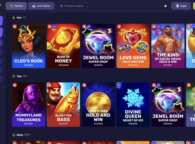 Axe Casino Slots Page